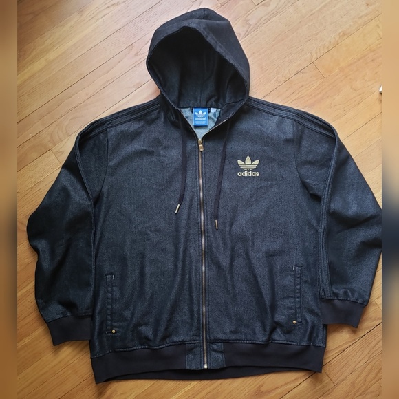adidas denim hooded jacket